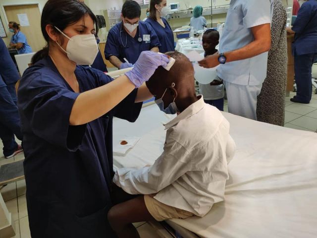 Israeli Medical Staff attending to children who were affected by the explosiion 